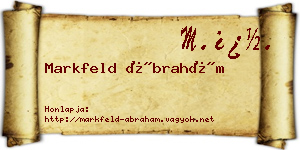Markfeld Ábrahám névjegykártya